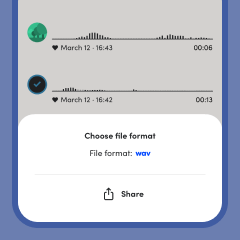 Export as wav/mp3